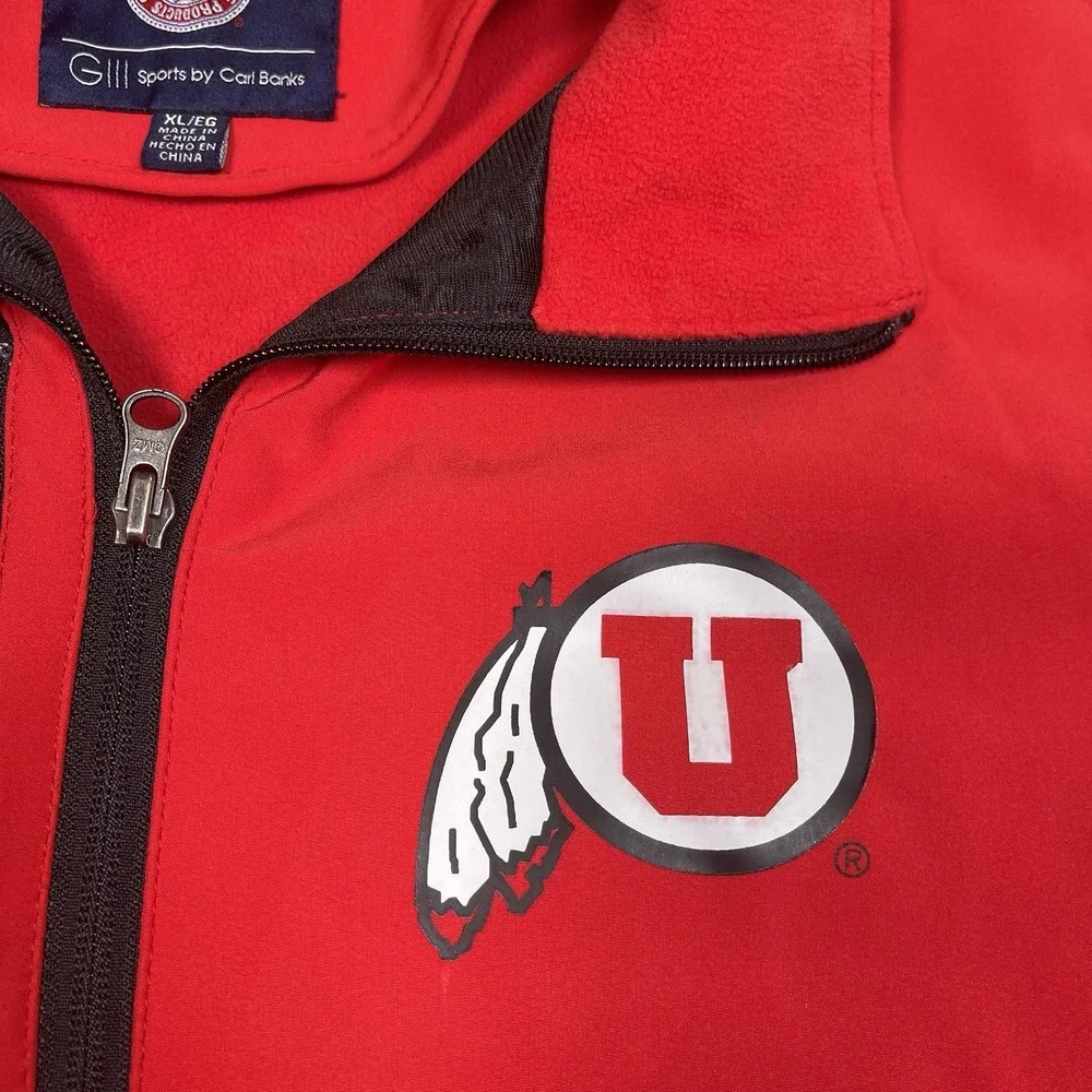 NCAA Utah Utes University of Utah Men's Full Zip Red Jacket Size XL GIII